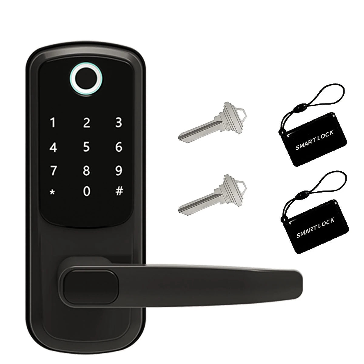 TTLOCK Titan™ – Serratura Smart WiFi con Impronta, Codice, Card, Chiave e Ricarica USB d’Emergenza