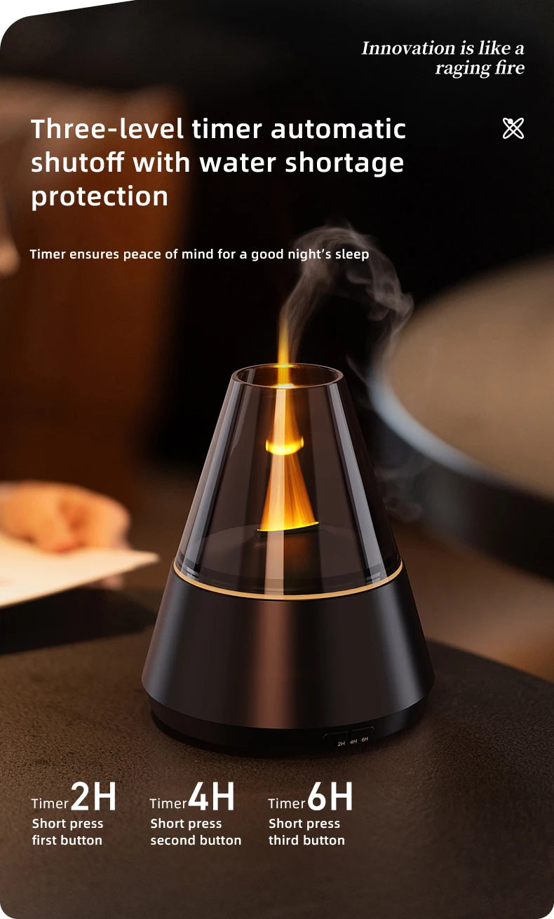 Diffusore di Aromi "Bonfire LED" – Umidificatore Ultrasuoni con Effetto Fiamma Simulata e Luce Atmosferica per Oli Essenziali