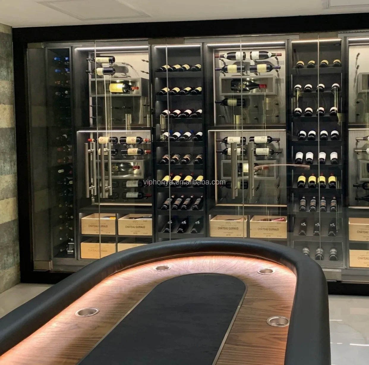 Cantinetta Vino Doppia Porta – Raffreddamento a Compressore, Controllo Smart Elettrico, Frigorifero Freestanding per Champagne, Vini Rossi e Bianchi