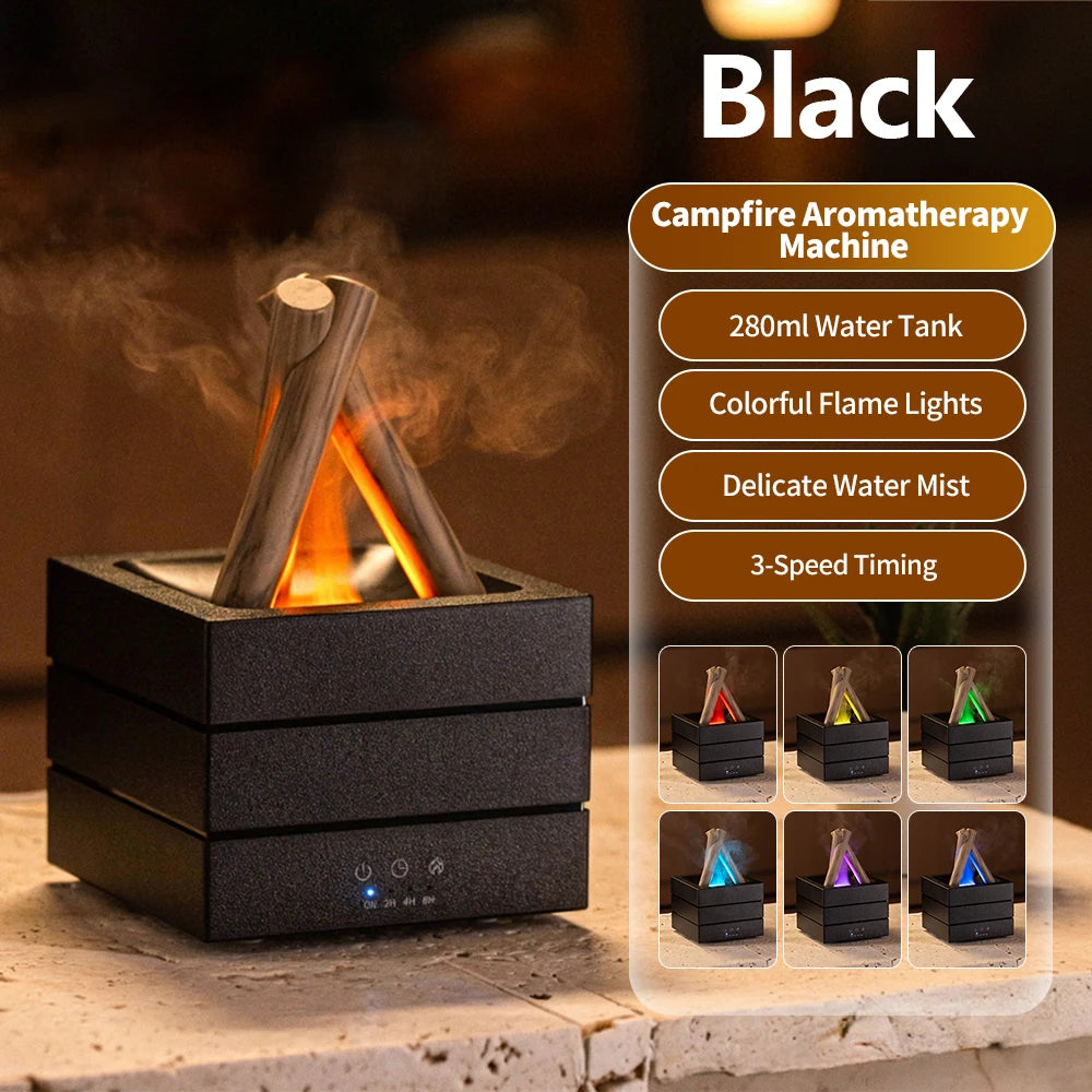 Diffusore di Aromi "Bonfire LED" – Umidificatore Ultrasuoni con Effetto Fiamma Simulata e Luce Atmosferica per Oli Essenziali
