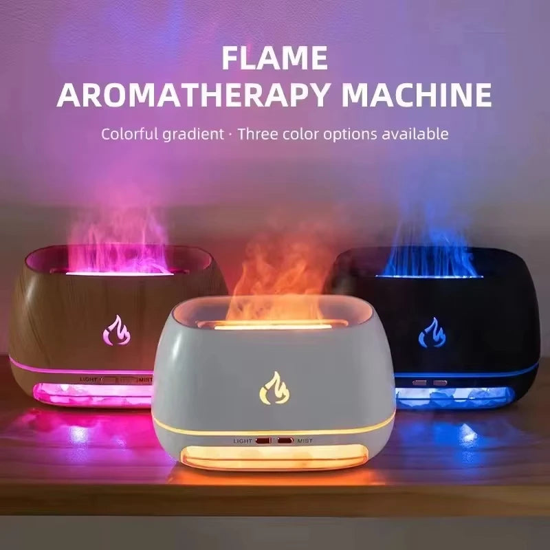 Diffusore di Aromi "Cristallo Himalayano" – Umidificatore con Pietra di Sale, Fiamma 3D e Luce Notturna Colorata