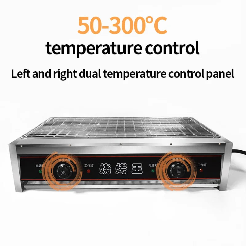 Barbecue Elettrico 8000W in Acciaio Inox – Forno Multifunzione Senza Fumo  Spiedini, Griglia, Pentola BBQ