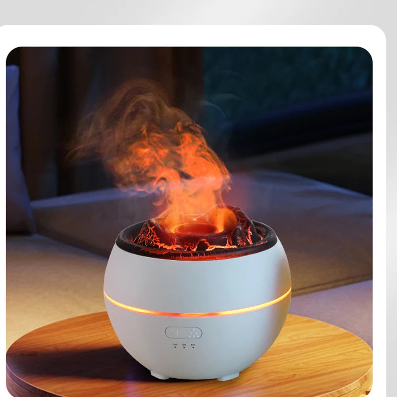 Diffusore di Aromi "Fiamma Vulcano" 360ml – Umidificatore Ultrasuoni con Effetto Fuoco per Casa e Relax