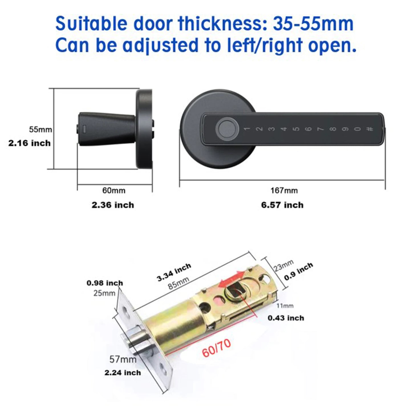 WINFREE ZenLock™ – Serratura Smart per Porte in Legno con Impronta, Codice, Bluetooth e Controllo Vocale