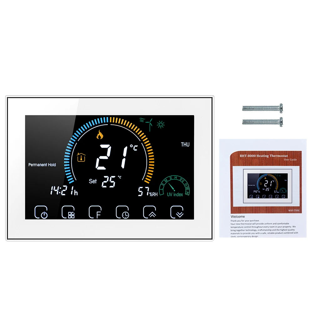 Termostato Wi-Fi Programmabile Smart – Controllo Vocale e App per Caldaie Acqua/Gas