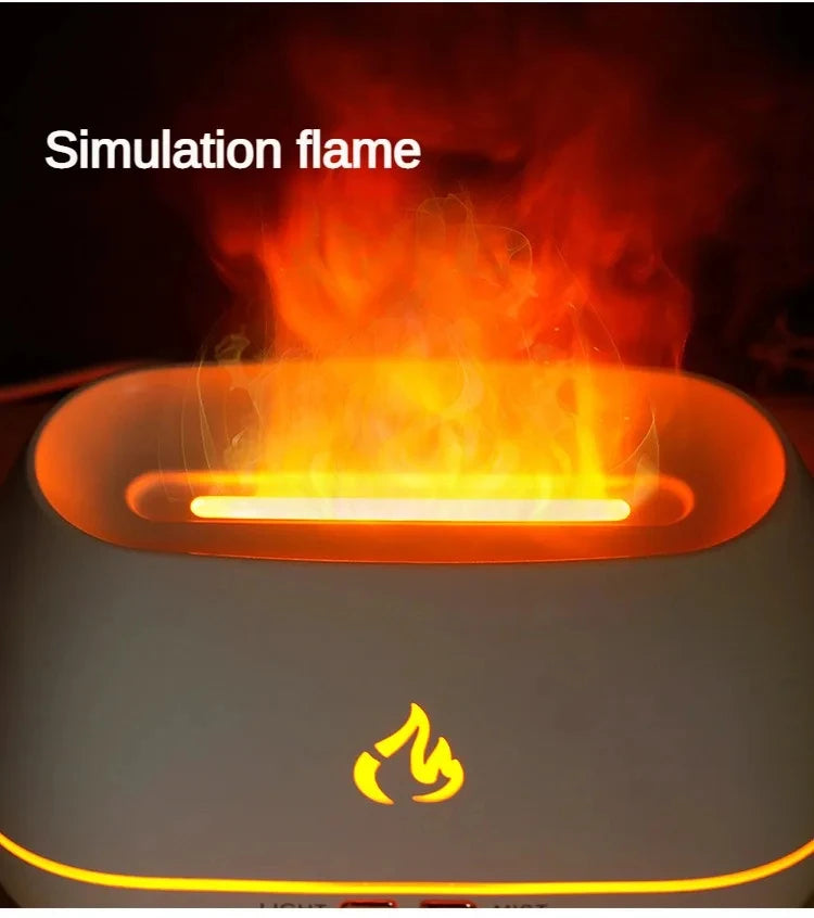Diffusore di Aromi "Cristallo Himalayano" – Umidificatore con Pietra di Sale, Fiamma 3D e Luce Notturna Colorata