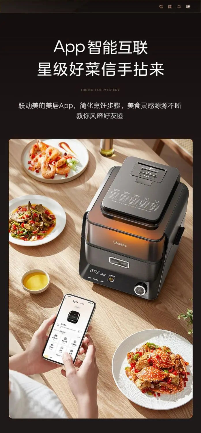 Air Fryer Smart KZC40C01XM – Doppia Fonte di Calore  Cottura Senza Ribaltamento, 4 Funzioni, Design Premium