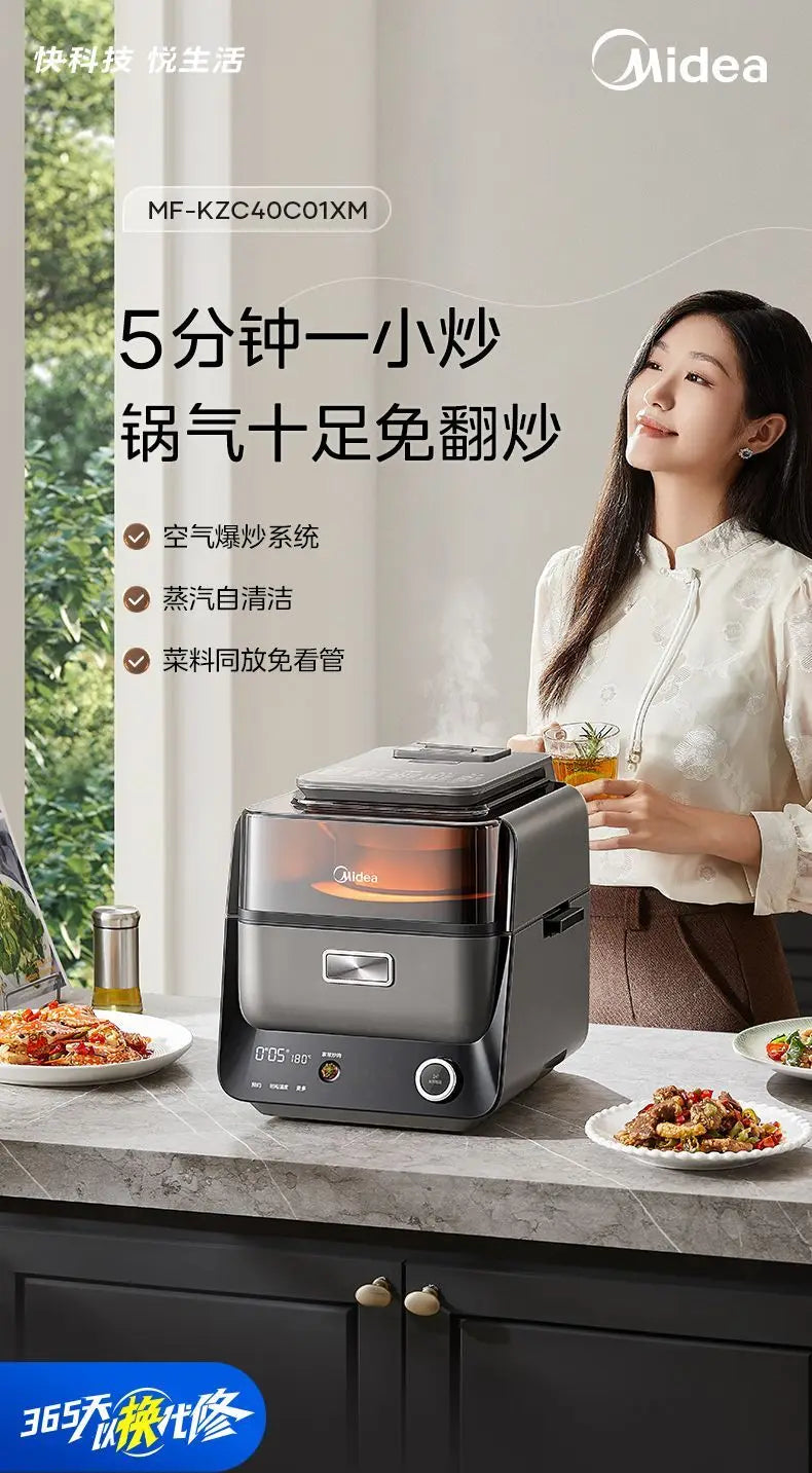 Air Fryer Smart KZC40C01XM – Doppia Fonte di Calore  Cottura Senza Ribaltamento, 4 Funzioni, Design Premium