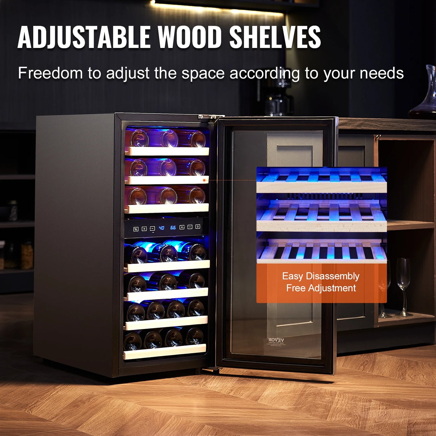 Cantinetta Vino Succebuy Dual Zone – Frigorifero Freestanding a Doppia Temperatura con Raffreddamento ad Aria per Bar Domestico