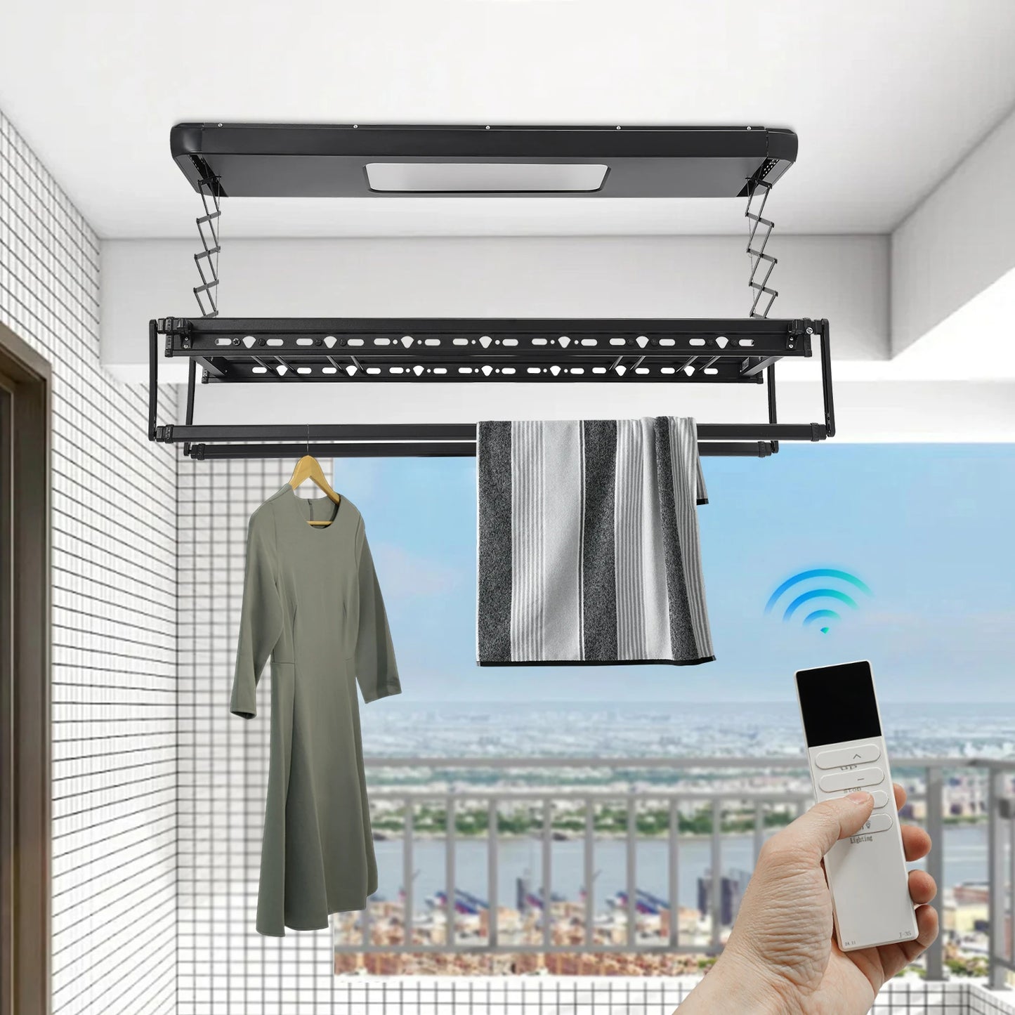 Stendibiancheria Elettrico “Elite” – Sollevamento Telescopico Intelligente con Telecomando  Comfort Premium per la Casa Moderna