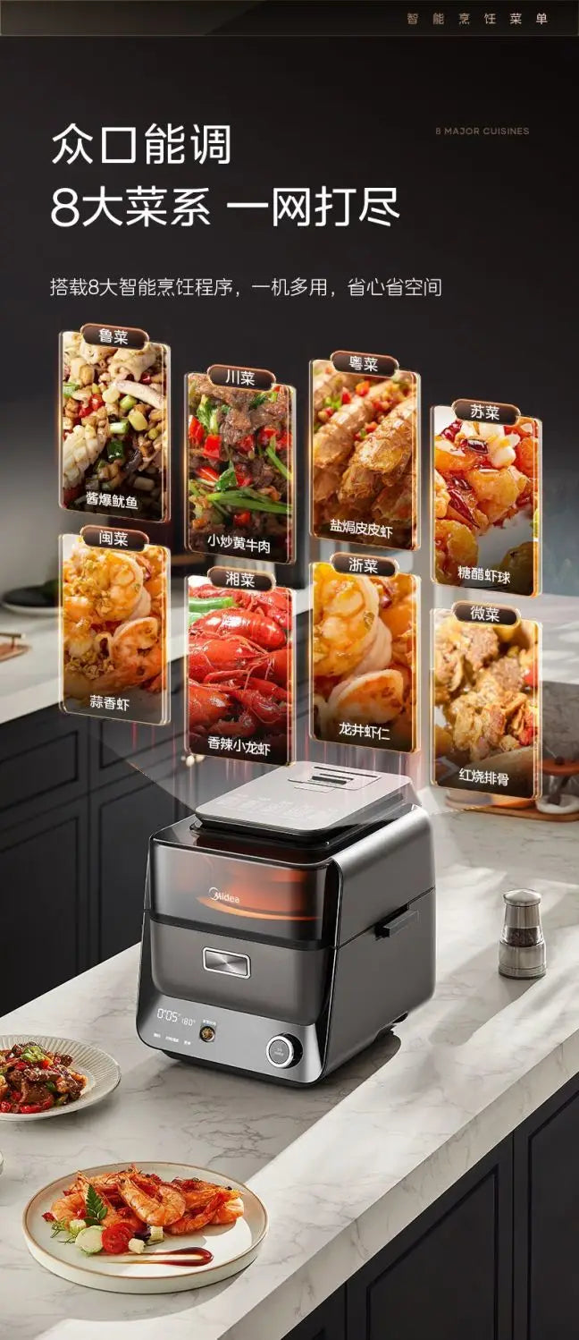 Air Fryer Smart KZC40C01XM – Doppia Fonte di Calore  Cottura Senza Ribaltamento, 4 Funzioni, Design Premium