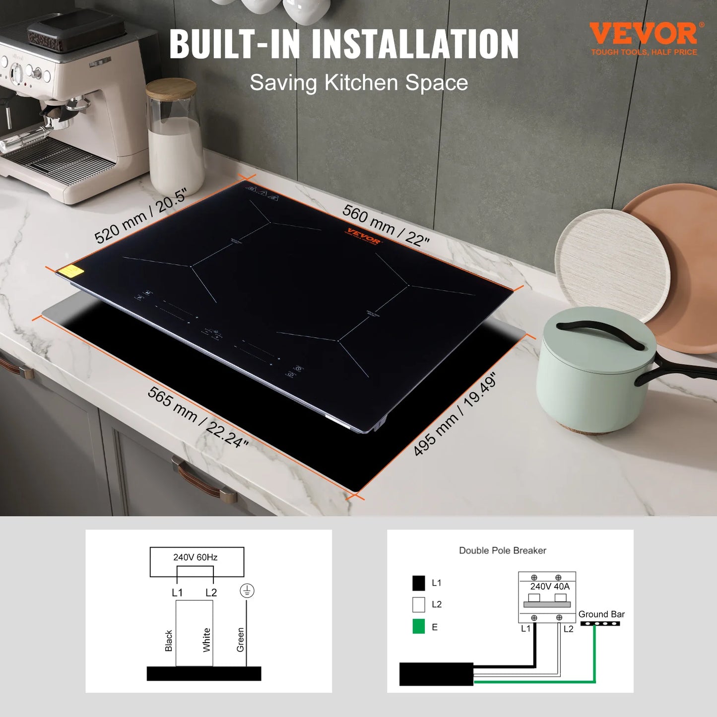 π³ Piano Cottura a Induzione VEVOR 24β β Eleganza e Potenza in Cucina