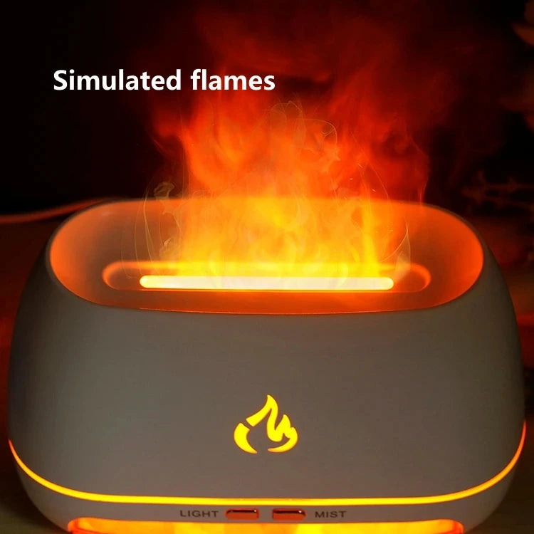 Diffusore di Aromi "Cristallo Himalayano" – Umidificatore con Pietra di Sale, Fiamma 3D e Luce Notturna Colorata