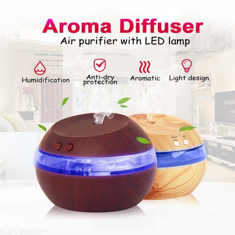 Mini Umidificatore a Ultrasuoni – Diffusore Aromi con LED, Oli Essenziali, Purificatore d’Aria per Aromaterapia