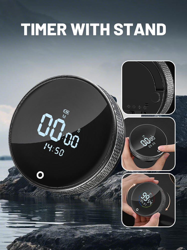 Timer Digitale Magnetico da Cucina con Display LED - Rotante, Allarme Regolabile per Cucina e Studio
