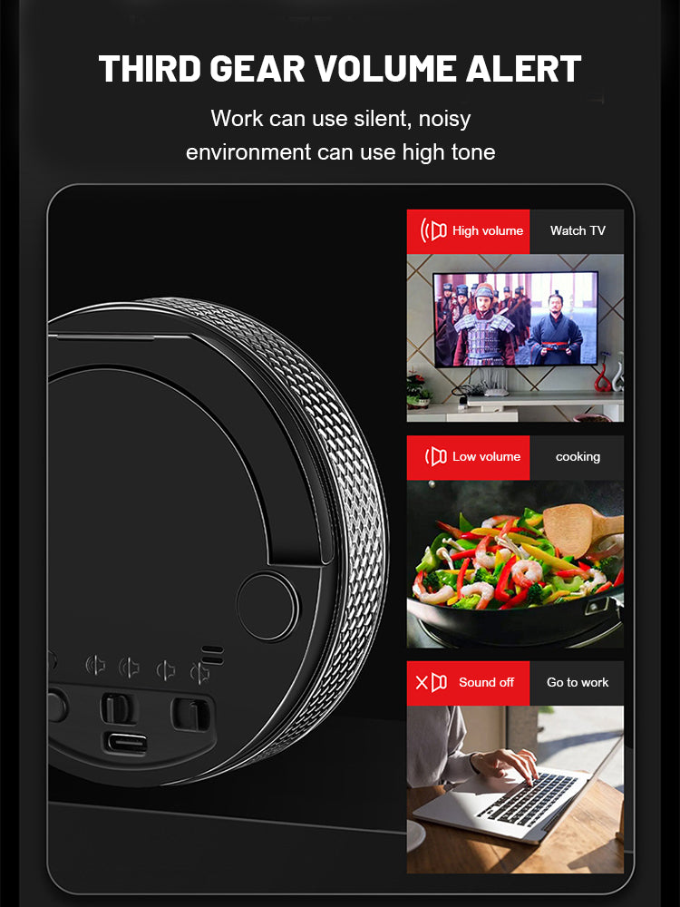 Timer Digitale Magnetico da Cucina con Display LED - Rotante, Allarme Regolabile per Cucina e Studio