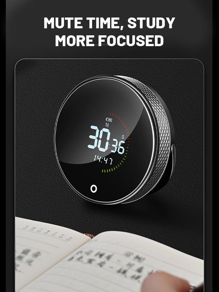 Timer Digitale Magnetico da Cucina con Display LED - Rotante, Allarme Regolabile per Cucina e Studio