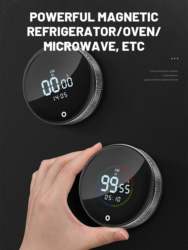 Timer Digitale Magnetico da Cucina con Display LED - Rotante, Allarme Regolabile per Cucina e Studio