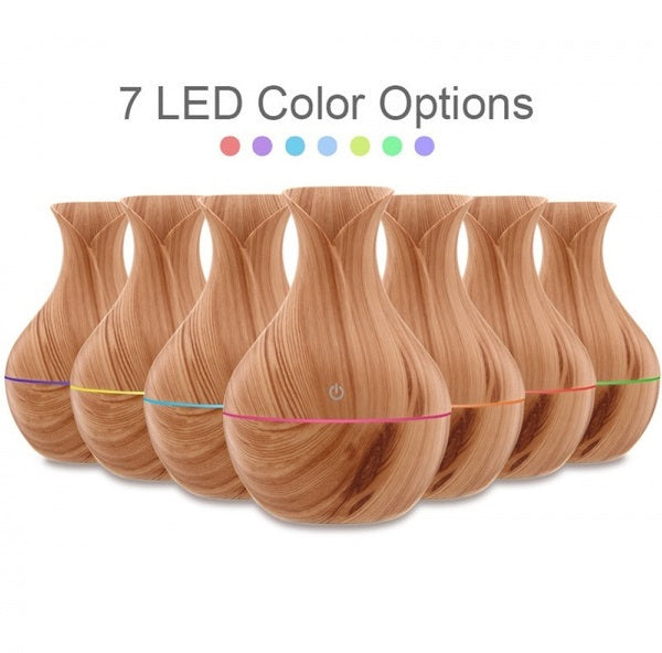 Umidificatore a Ultrasuoni in Legno – Diffusore Aromi e Oli Essenziali per Aromaterapia, Silenzioso e Elegante