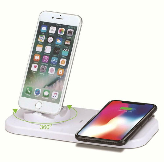 Stazione di Ricarica Wireless 5in1 – Compatibile con iPhone, Type-C, Micro USB, Lightning – Base Multipla Universale