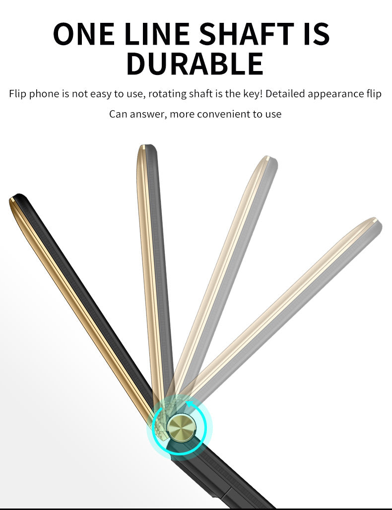 Telefono Cellulare a Conchiglia Dual Screen con Batteria 5900mAh