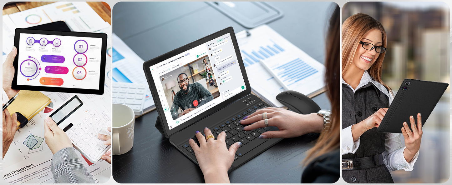 Tablet Android 11" 14GB RAM 64GB ROM - Kit Completo 8 in 1 con Tastiera, Mouse, Stylus