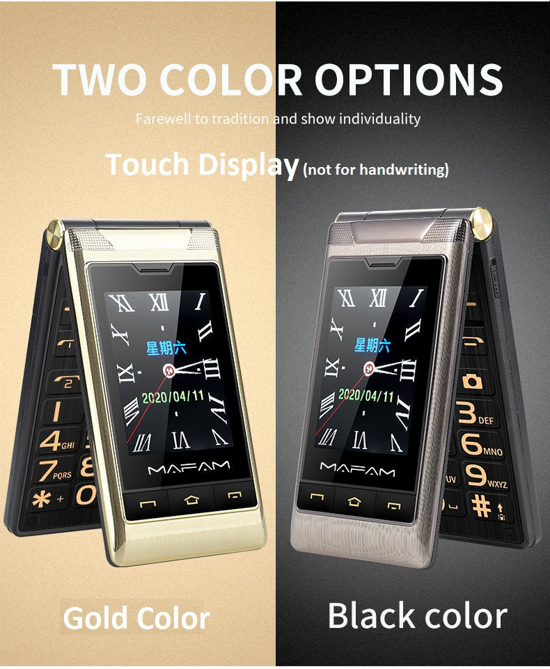 Telefono Cellulare a Conchiglia Dual Screen con Batteria 5900mAh