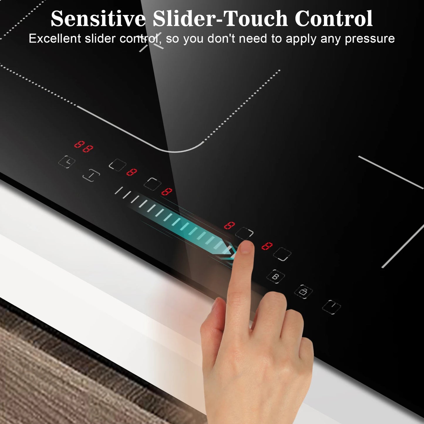 Piano Cottura a Induzione Karinear 60cm 4 Zone con Flexzone, Slider Control e Booster 7200W