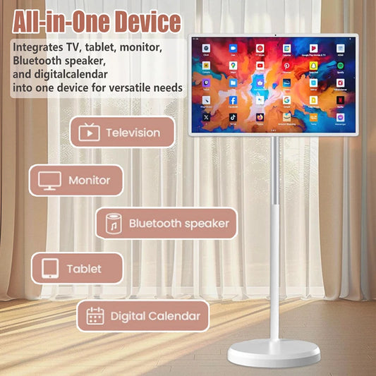 Smart TV Portatile 21.5" Android Touch Screen Full HD | Regolabile in Altezza | Batteria 8000mAh | Fotocamera 13MP