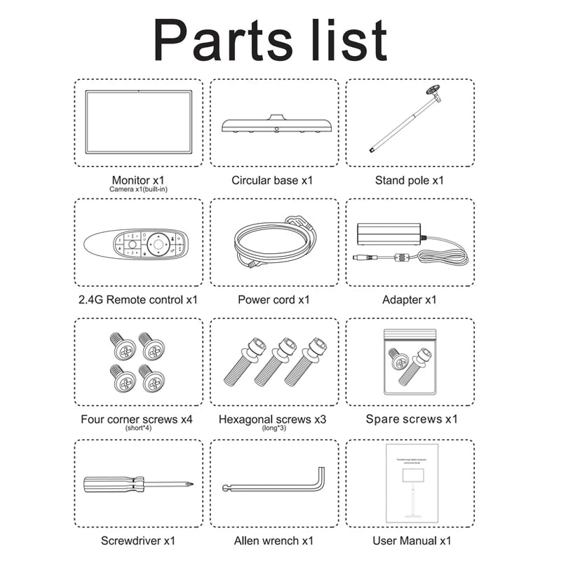 Smart TV Portatile 21.5" Android Touch Screen Full HD | Regolabile in Altezza | Batteria 8000mAh | Fotocamera 13MP