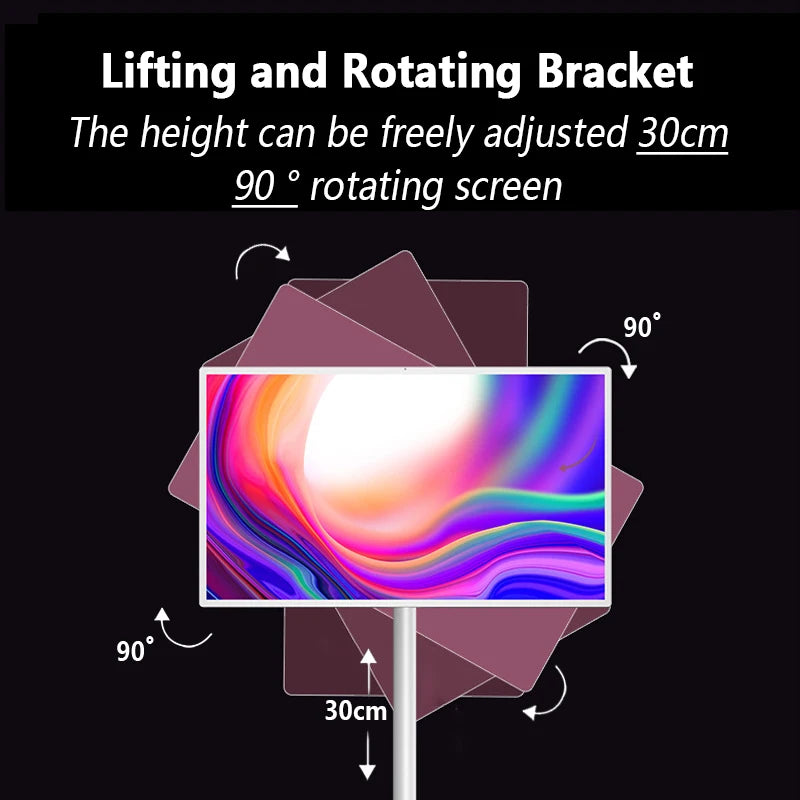 Smart TV Portatile 21.5" Android Touch Screen Full HD | Regolabile in Altezza | Batteria 8000mAh | Fotocamera 13MP