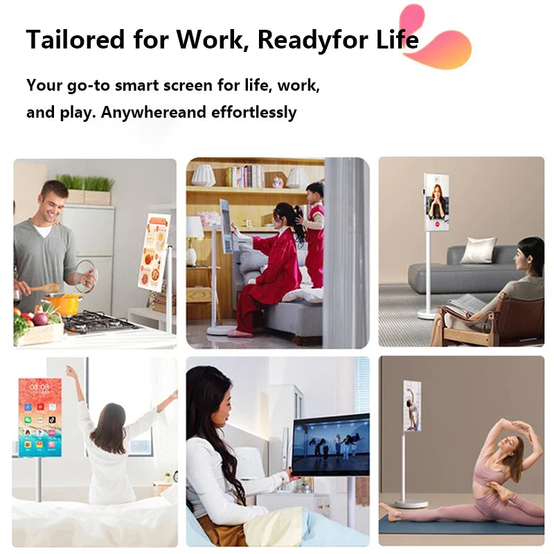 Smart TV Portatile 21.5" Android Touch Screen Full HD | Regolabile in Altezza | Batteria 8000mAh | Fotocamera 13MP