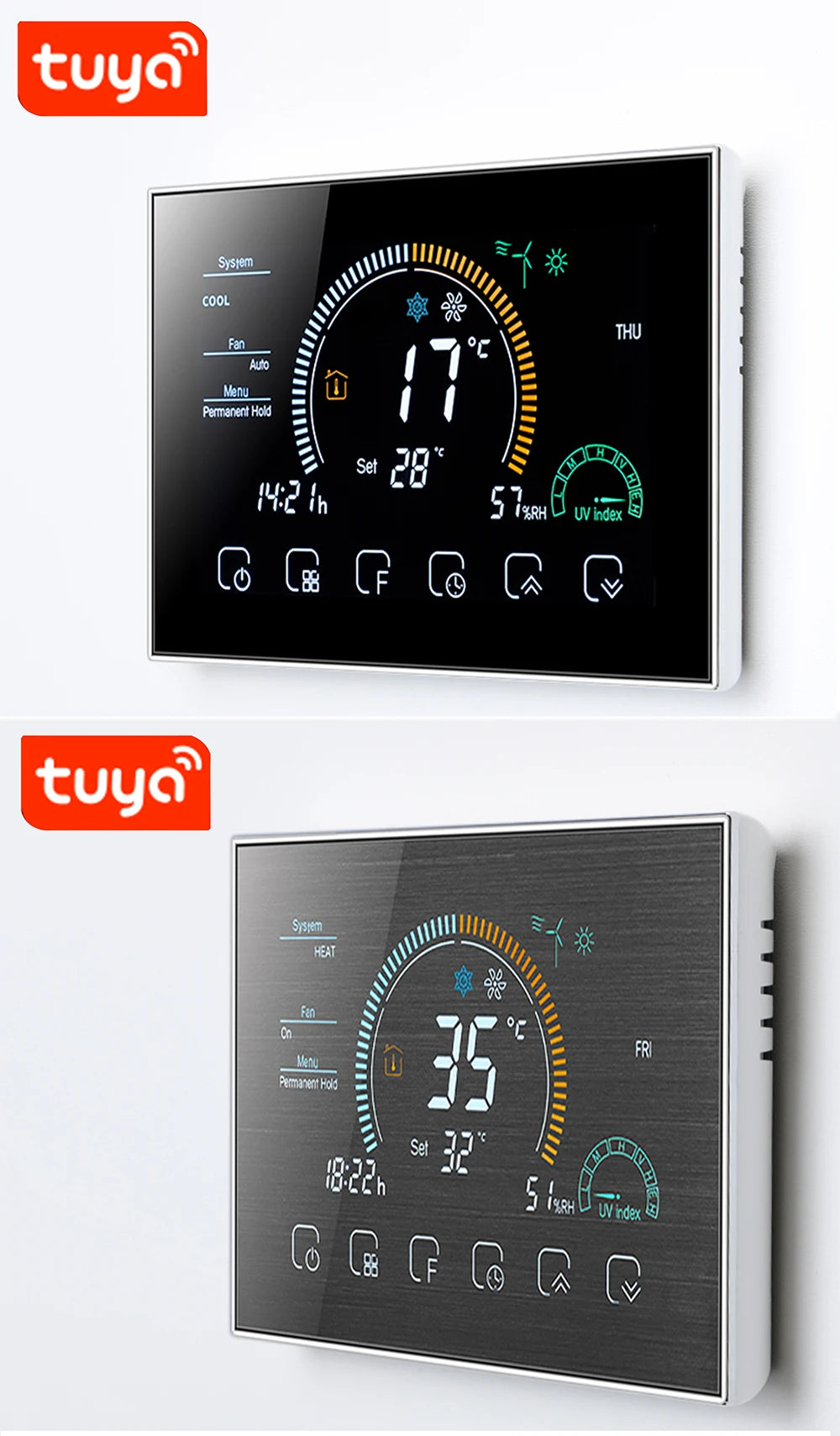 🏠 Termostato Smart Wi-Fi TUYA con Schermo a Colori – Controllo Intelligente per Clima Perfetto
