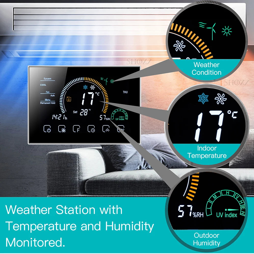 🏠 Termostato Smart Wi-Fi TUYA con Schermo a Colori – Controllo Intelligente per Clima Perfetto