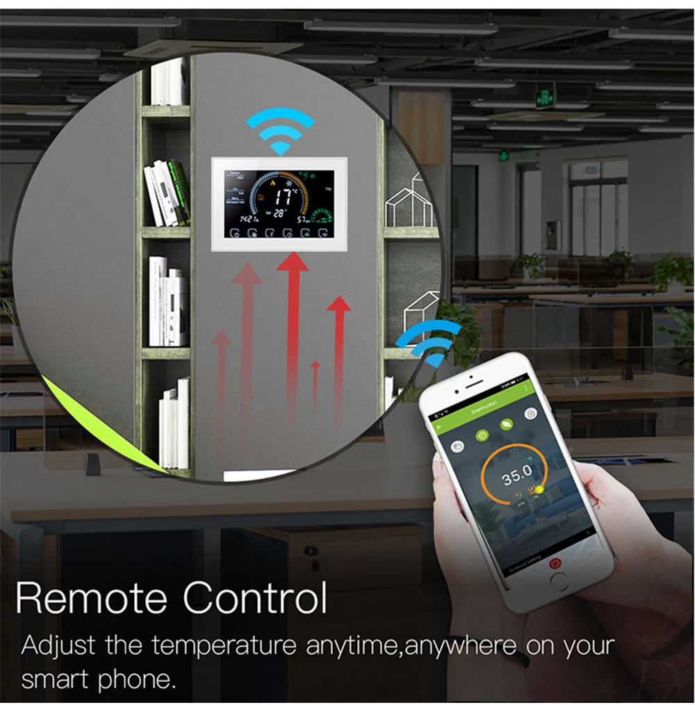 🏠 Termostato Smart Wi-Fi TUYA con Schermo a Colori – Controllo Intelligente per Clima Perfetto