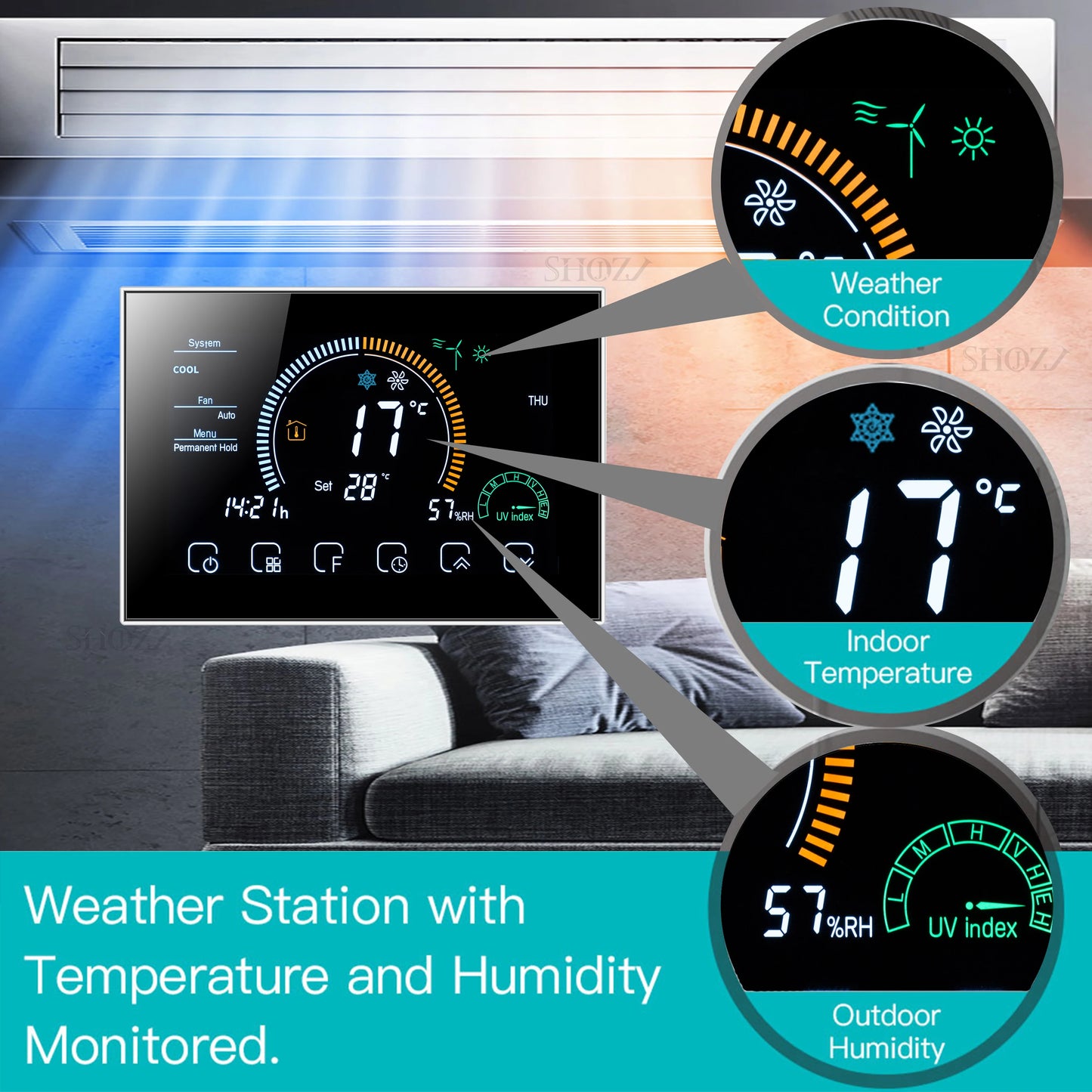🏠 Termostato Smart Wi-Fi TUYA con Schermo a Colori – Controllo Intelligente per Clima Perfetto