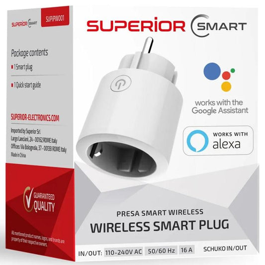 Presa Schuko Smart WiFi – Controllo Consumi da App, Compatibile Alexa e Google, Nessun Hub Necessario