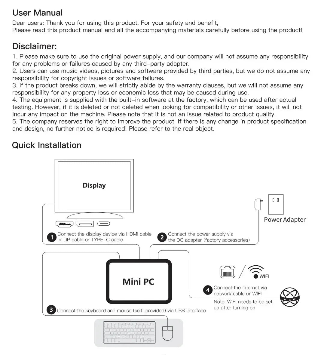 Mini PC Intel Core i9 - Computer Desktop Compatto Windows 11 con WiFi6 e SSD NVMe 1TB