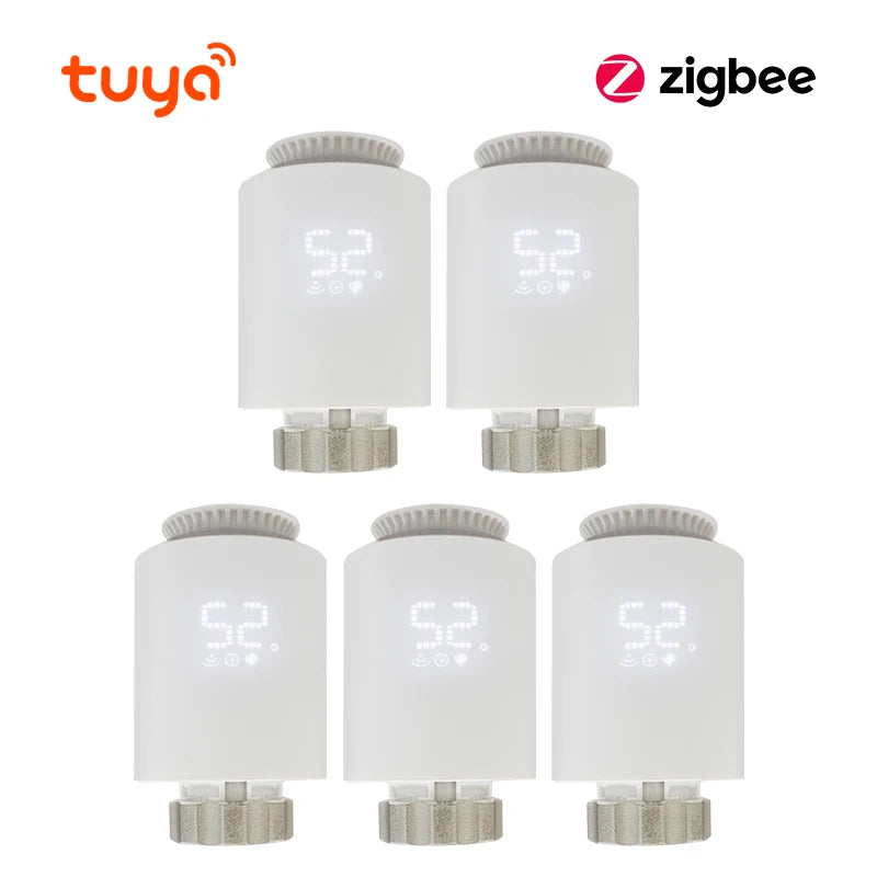 Valvola Termostatica Smart Zigbee 3.0 per Radiatori con Controllo WiFi Tuya e Alexa