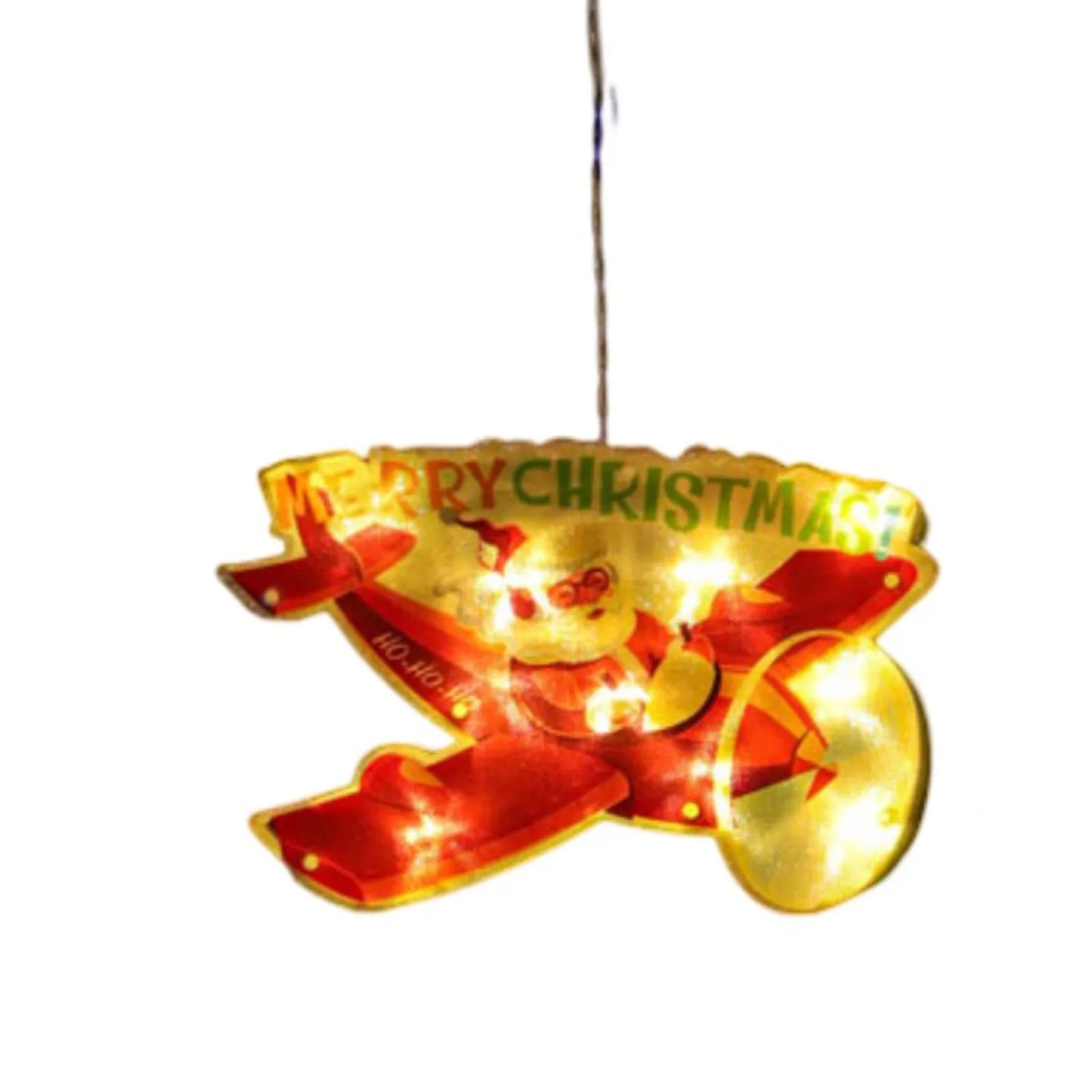 Decorazione Natalizia Luminosa con Ventosa - Pupazzo di Neve e Babbo Natale per Finestre