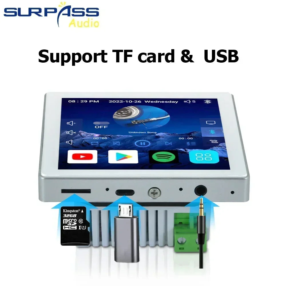 Amplificatore Home Theater WiFi Bluetooth Android 10.0 - Touch Screen 4", Controllo Vocale, 4 Canali