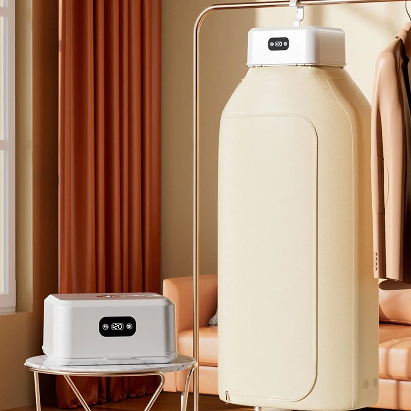 Stendibiancheria Elettrico Portatile Salvaspazio Multifunzionale per Asciugatura Rapida Biancheria