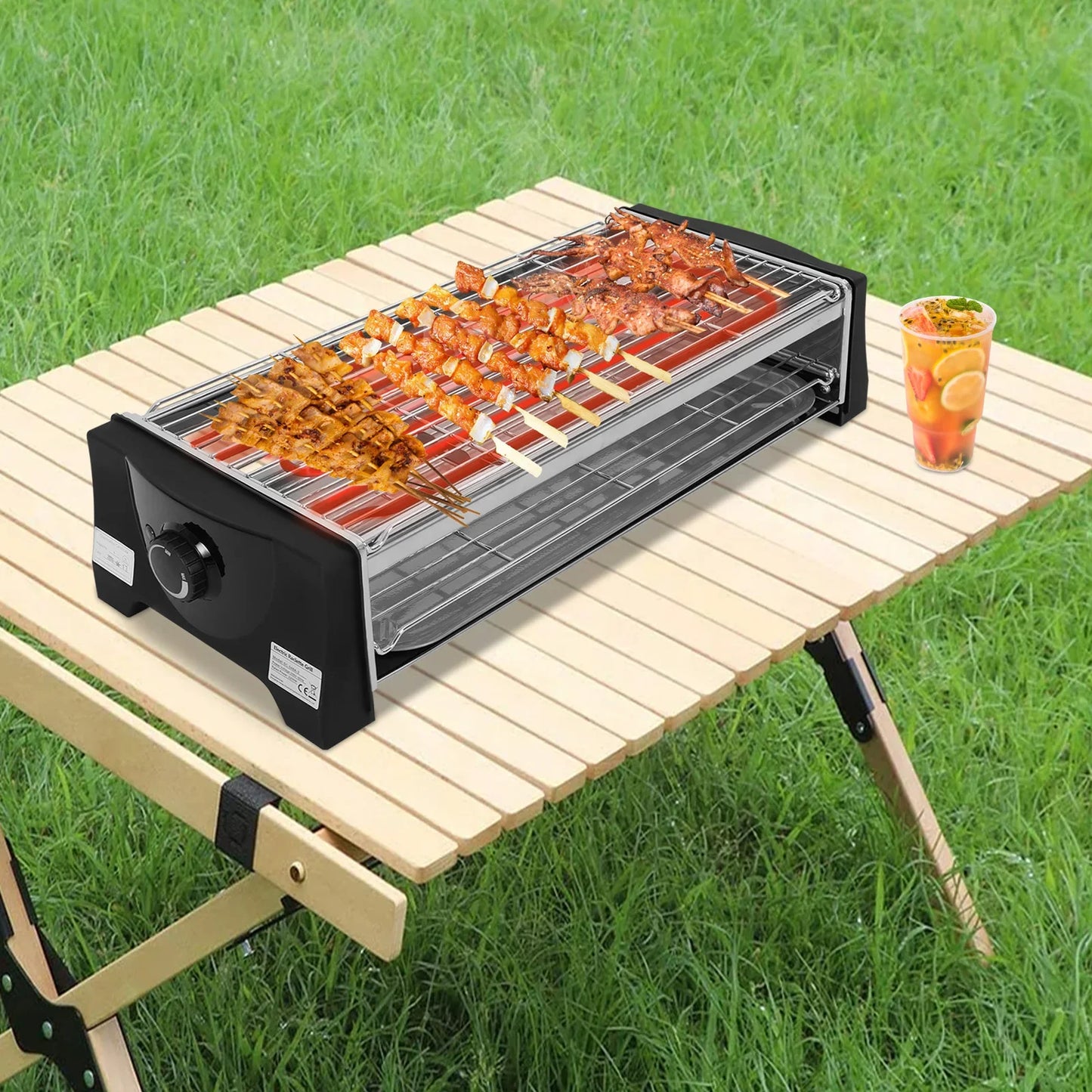 Griglia Elettrica da Interno 2200W Antiaderente con Regolazione Temperatura