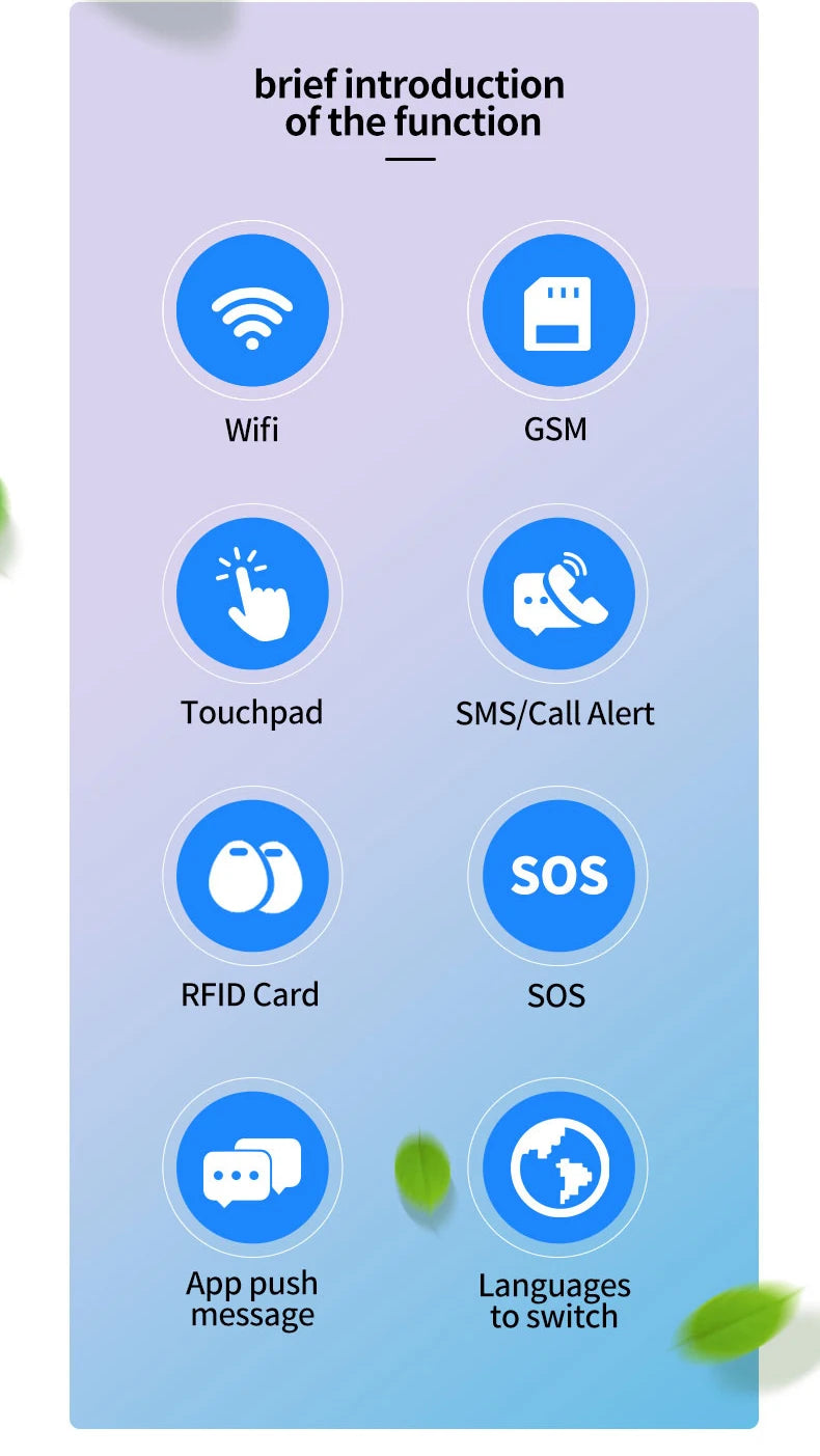 Sistema Allarme Casa WiFi GSM Wireless - Kit Antifurto Smart con Sensori Porta e Movimento, App Tuya e Compatibilità Alexa