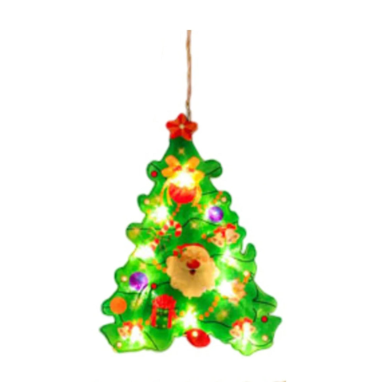 Decorazione Natalizia Luminosa con Ventosa - Pupazzo di Neve e Babbo Natale per Finestre