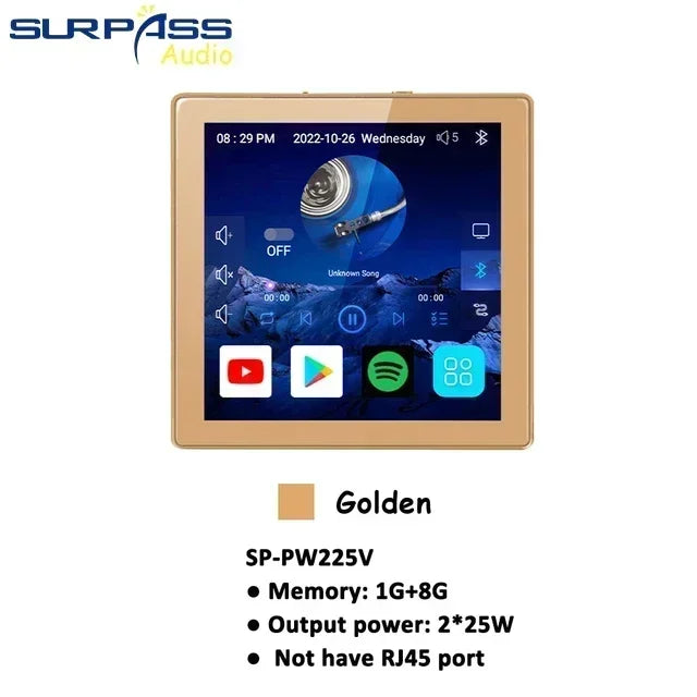 Amplificatore Home Theater WiFi Bluetooth Android 10.0 - Touch Screen 4", Controllo Vocale, 4 Canali