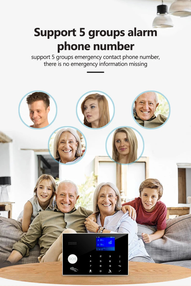 Sistema Allarme Casa WiFi GSM Wireless - Kit Antifurto Smart con Sensori Porta e Movimento, App Tuya e Compatibilità Alexa