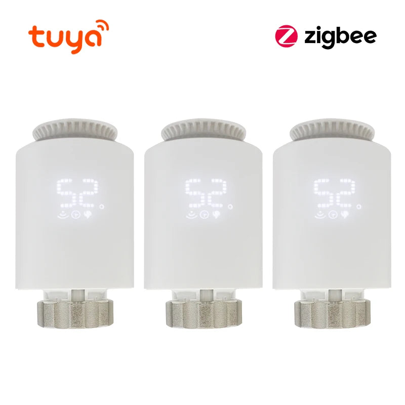 Valvola Termostatica Smart Zigbee 3.0 per Radiatori con Controllo WiFi Tuya e Alexa