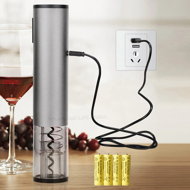 Cavatappi Elettrico Automatico Ricaricabile - Apribottiglie Vino con Tagliacapsule in Acciaio Inox