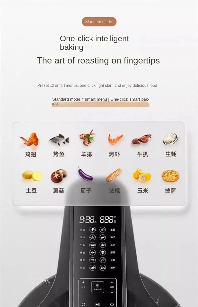 Griglia Elettrica Barbecue Senza Fumo Rotante Multifunzione per Interni